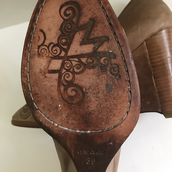 Modern Vintage brown leather wedge 39 Italy - Picture 5 of 5